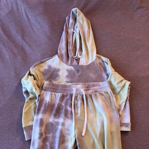 Tie dye pink + yellow lounge set